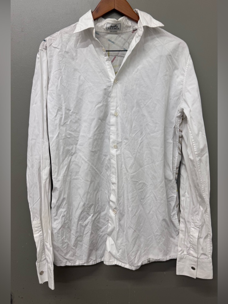 Hermes Cotton Men’s Button Down Shirt Size 16 Us